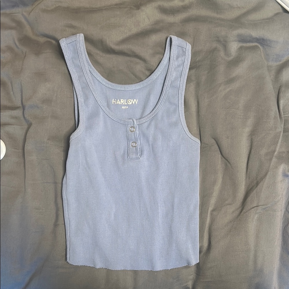 Harlow Blue Ribbed Tank Top